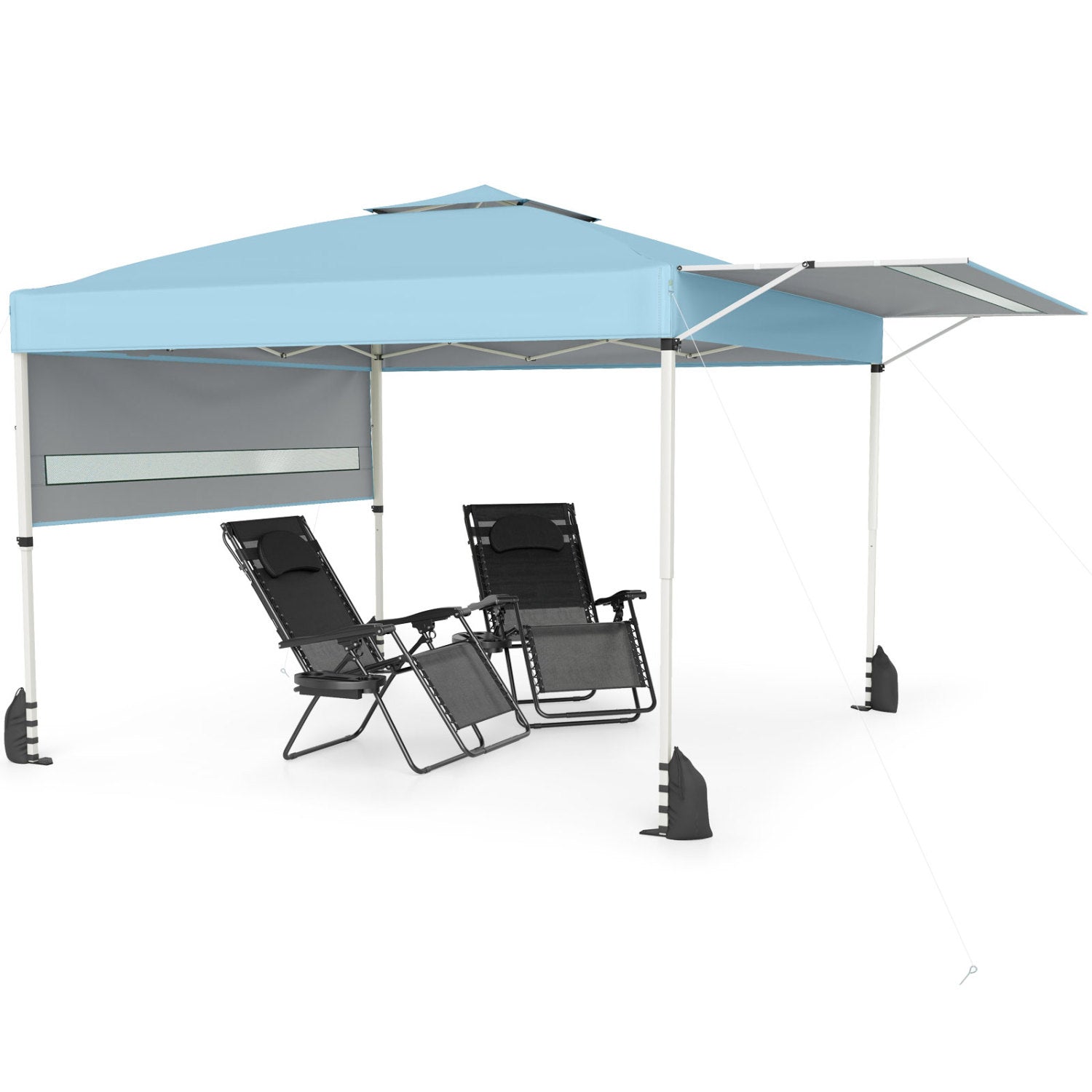 10 x 17 Feet Pop Up Canopy Tent with Dual Adjustable Awnings