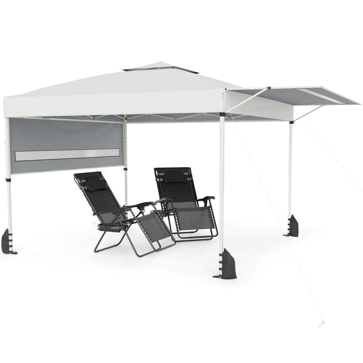 10 x 17 Feet Pop Up Canopy Tent with Dual Adjustable Awnings