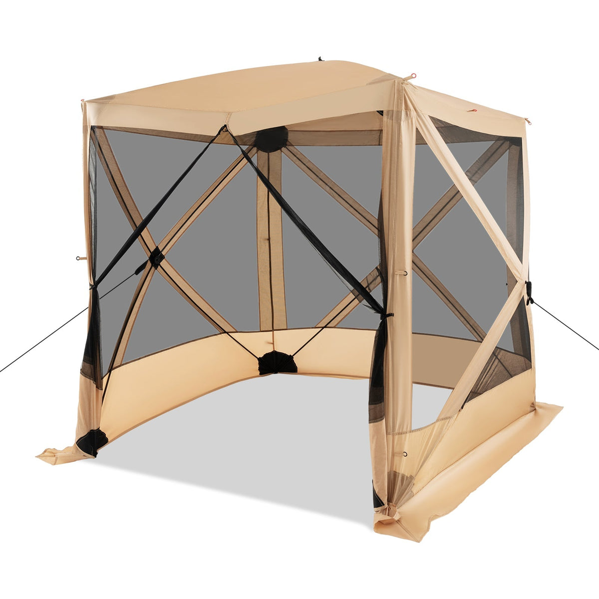 6.7 x 6.7 Feet Pop Up Gazebo with Netting and Carry Bag